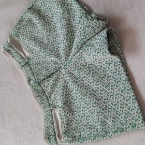 Anthropologie Cartonnier Green & White Rose Point Floral Lace Overlay Shorts